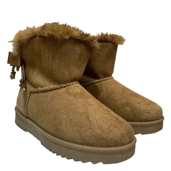 Forever Link Girls Faux Suede Soft Winter Warm Ankle Boots with Fur Lining - Picture 5 of 7